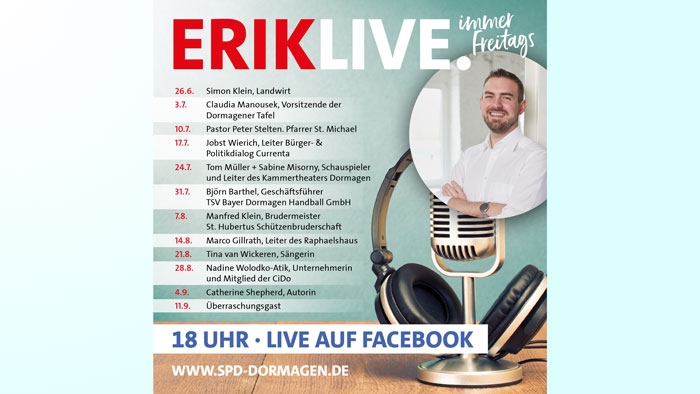 „Erik Live“ mit wechselnden Talkgästen